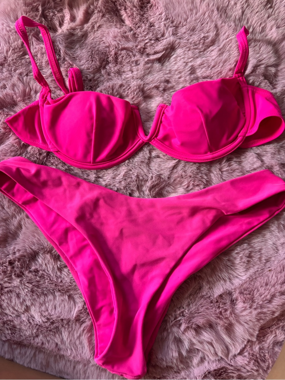 Hot Pink Two-Piece Bikini Set